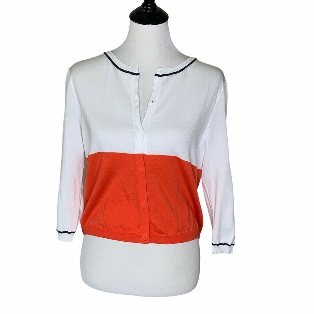 Peserico Tricot Cardigan Sweater White Cotton M